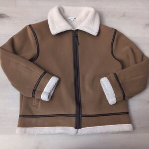 Uniqlo x JW ANDERSON Boa Fleece Mouton Jacket Women Size Large Brown